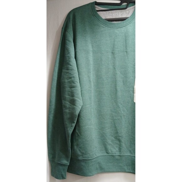 North Hudson Mens L Green Tech Fleece Crewneck Sweatshirt Long Sleeve Soft NWOT - Picture 2 of 7